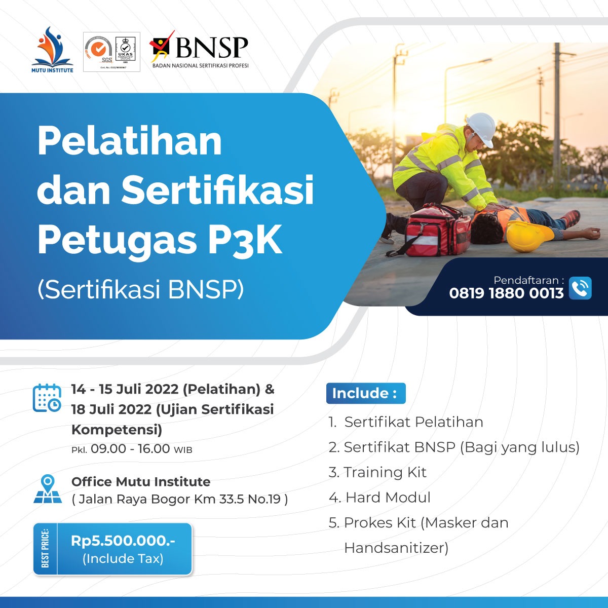 Pelatihan Dan Sertifikasi Petugas P K Sertifikasi Bnsp Mutu Institute Lembaga Pelatihan