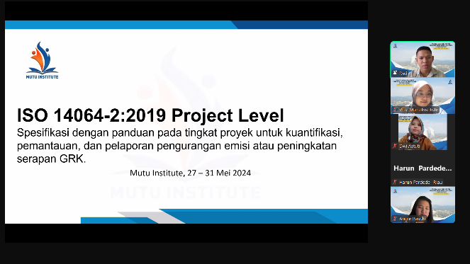 PELATIHAN PUBLIK MANAJEMEN GRK/GHG BASED ON  ISO 14064 SERIES
