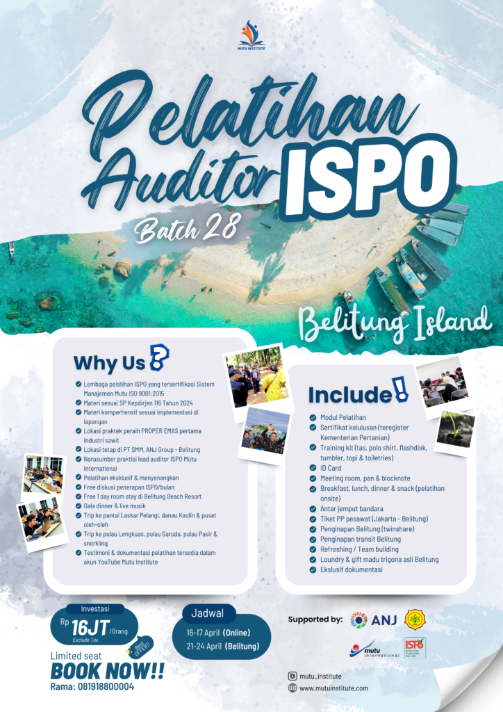 Ispo Rwanda Pelatihan Auditor ISPO Batch 28 | April 2025 - Mutu Institute: Lembaga ...