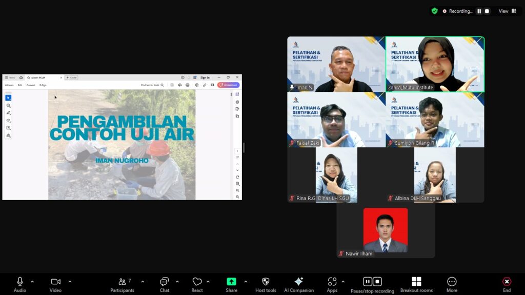 Pelatihan dan Sertifikasi PPC Air oleh Mutu Institute: Interaktif, Penuh Praktik, dan Aplikatif