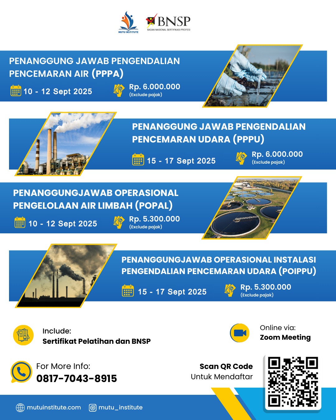 Pelatihan PPPA, PPPU, POPAL, POIPPU by Mutu Institute | September 2025