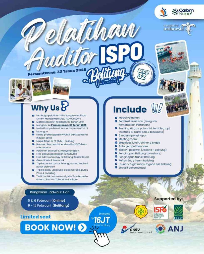 Flyer Pelatihan Auditor ISPO Batch 32