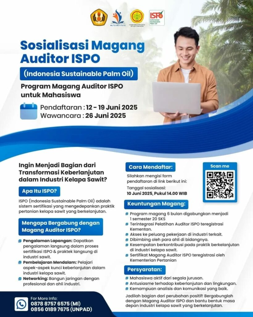 Flyer Program Magang Auditor ISPO - Juni 2026