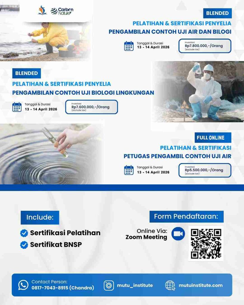 PPC - Petugas Pengambil Contoh Uji Air dan Biologi - April 2026 - Mutu Institute