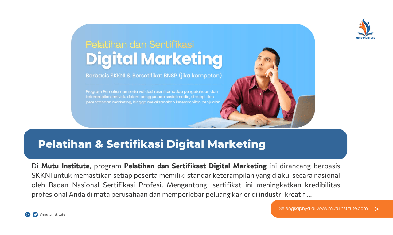Thumbnail Artikel Pelatihan Sertifikasi Digital Marketing - Mutu Institute