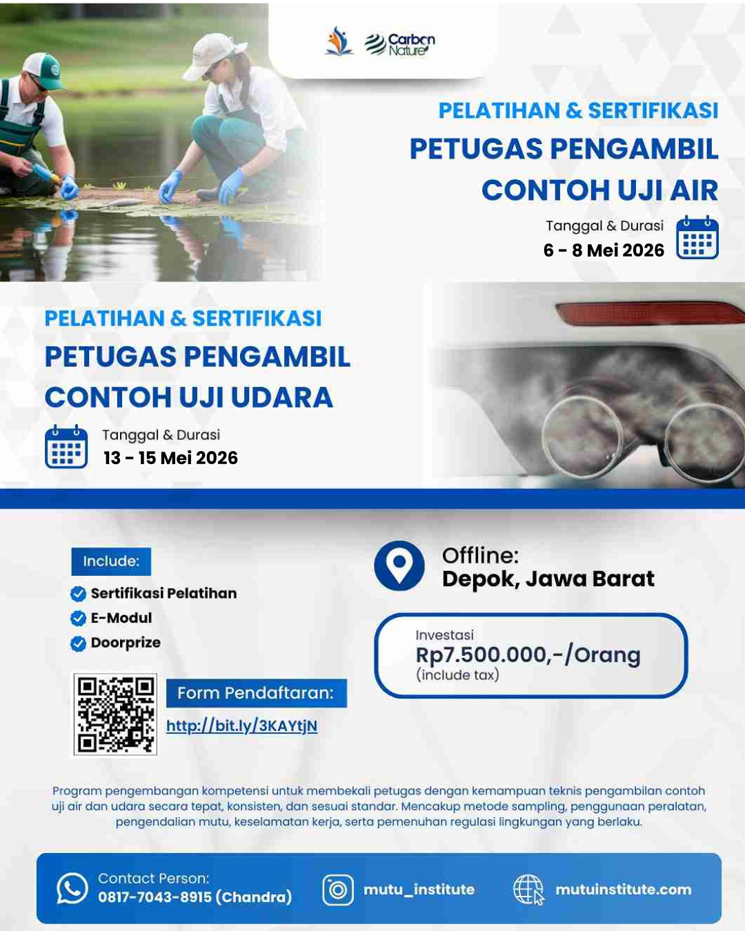 Pelatihan & Sertifikasi Petugas Pengambil Contoh Uji Air dan Udara Mei 2026