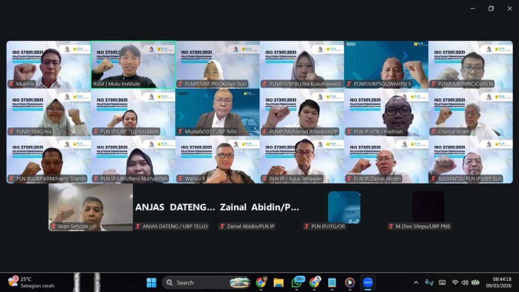 Pelatihan Awareness ISO 37301 2021 Mutu Institute dan PLN Indonesia Power -9