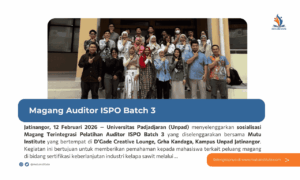 Sosialisasi Magang Auditor ISPO Batch 3 di Universitas Padjadjaran : Dorong Mahasiswa Pahami Praktik Keberlanjutan Industri Sawit – Februari 2026