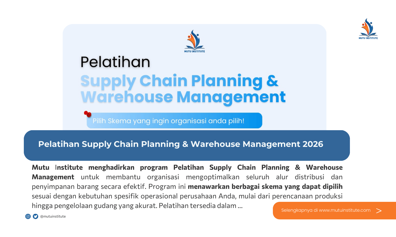 Thumbnail Artikel - Pelatihan Supply Chain Planning & Warehouse Management 2026