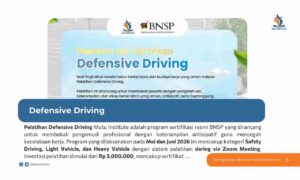 Jadwal & Biaya Pelatihan Defensive Driving Mei-Juni 2026: Sertifikasi BNSP Resmi