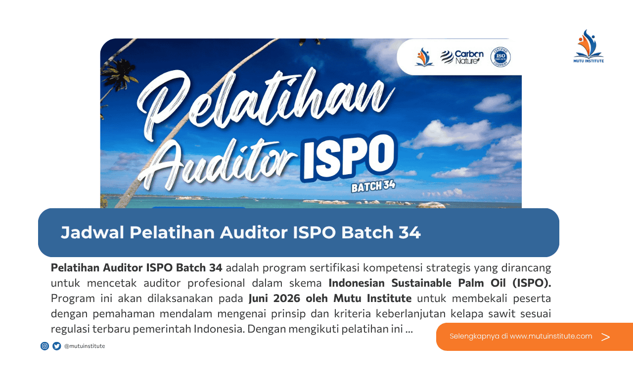 Thumbnail Artikel - Jadwal Pelatihan Auditor ISPO Batch 34
