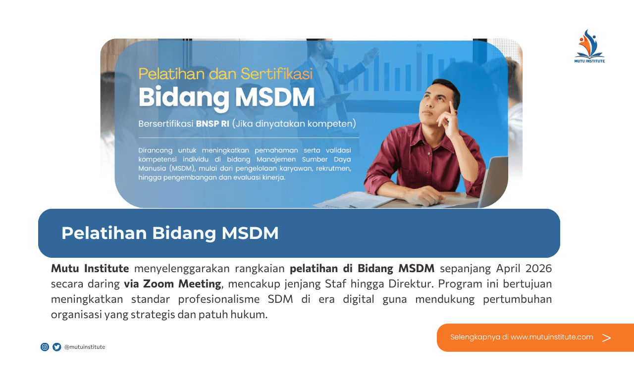 Pelatihan bidang MSDM - April 2026 - Mutu Institute