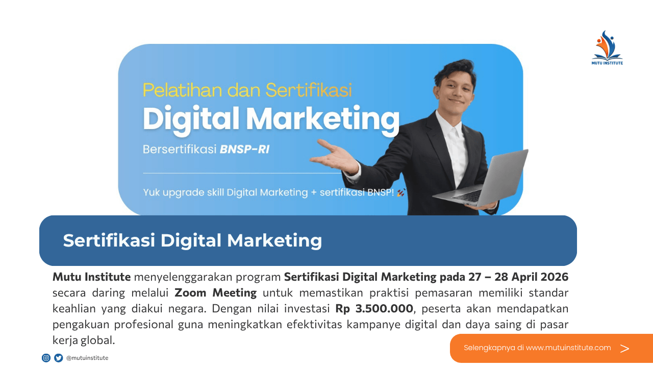Thumbnail Artikel - Sertifikasi Digital Marketing - April 2026 - Mutu Institute