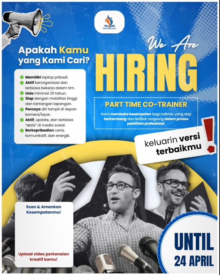 We Are Hiring - Part Time Co-Trainer - April 2026