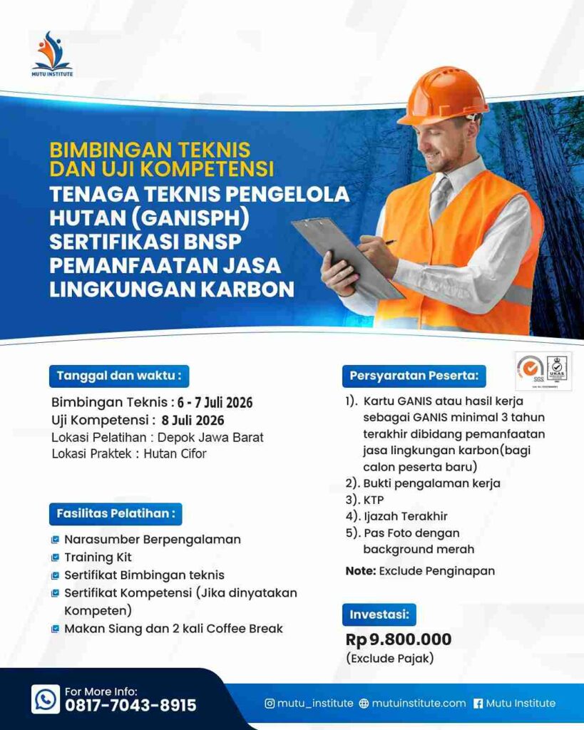 Pelatihan Ganisph Pemanfaatan Jasa Lingkungan Karbon - Juli 2026 - Mutu Institute