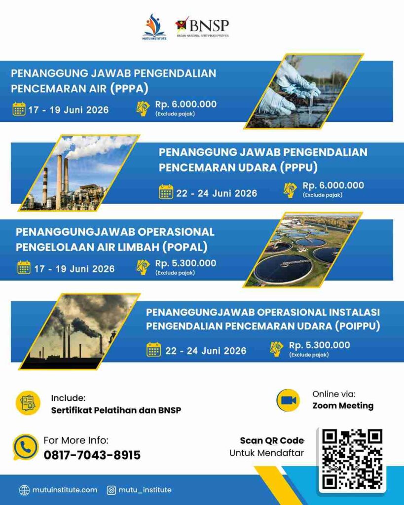 Pelatihan Sertifikasi Lingkungan - PPPA PPPU POPAL POIPPU - Juni 2026