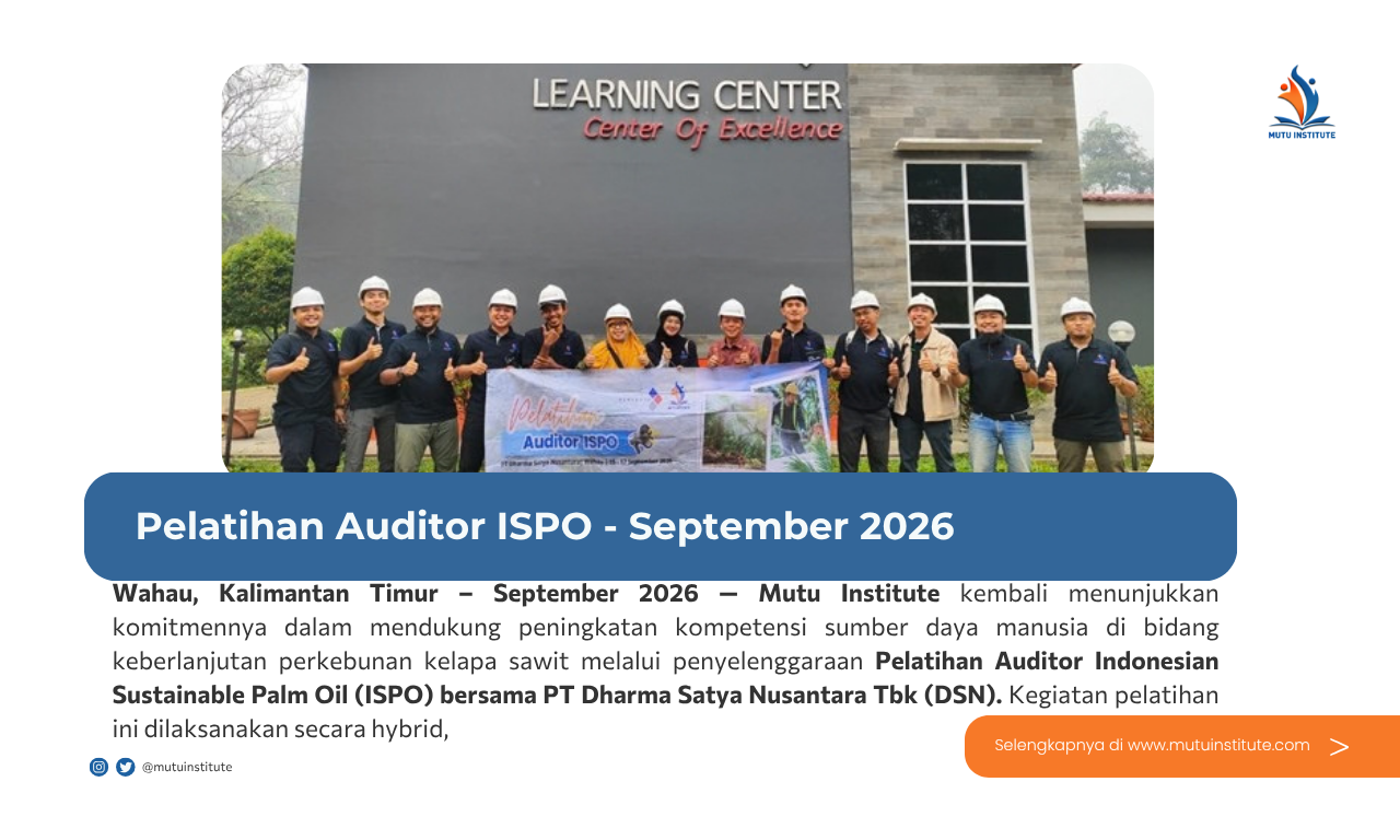 Thumbnail Artikel - Pelatihan Auditor ISPO