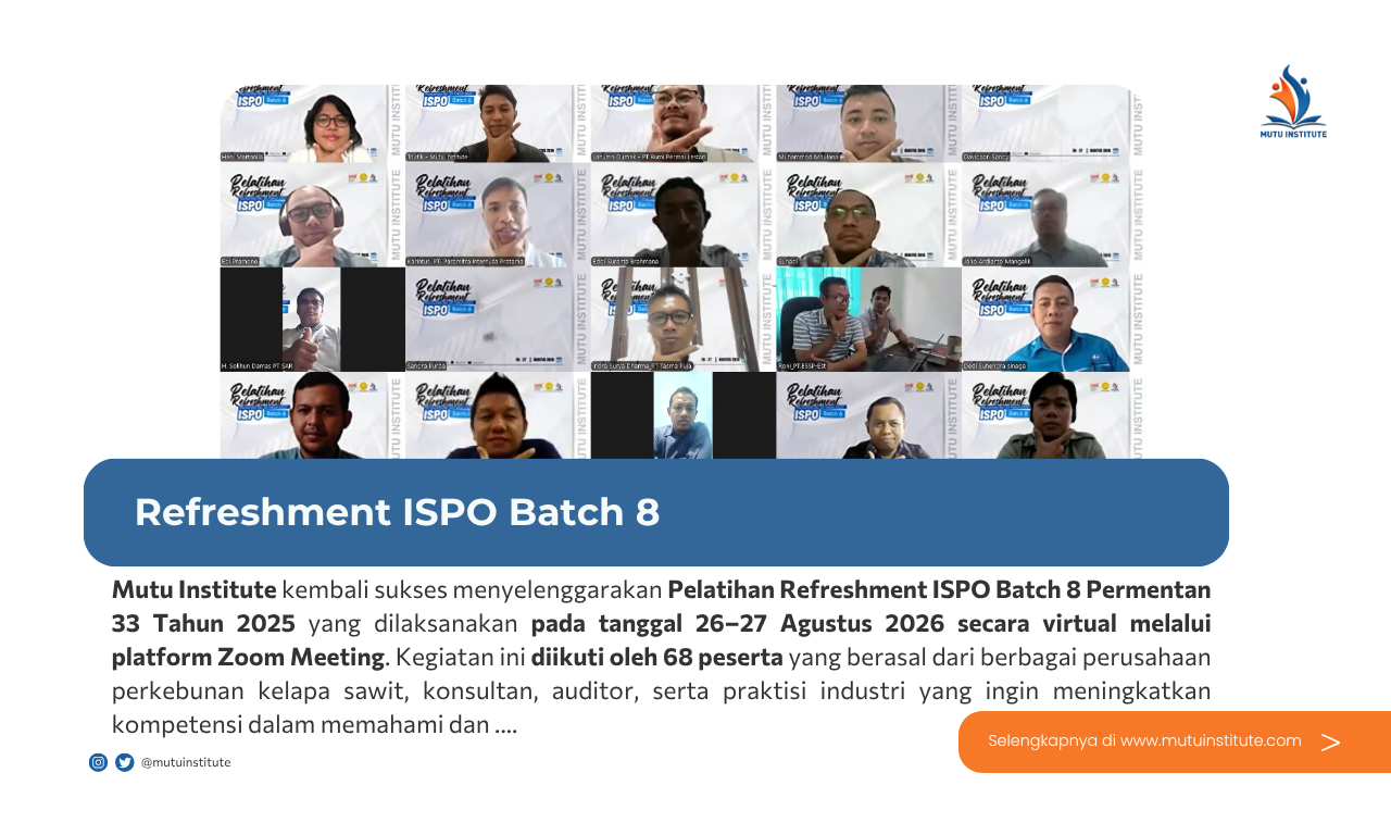 Thumbnail Artikel Pelatihan Refreshment ISPO Batch 8