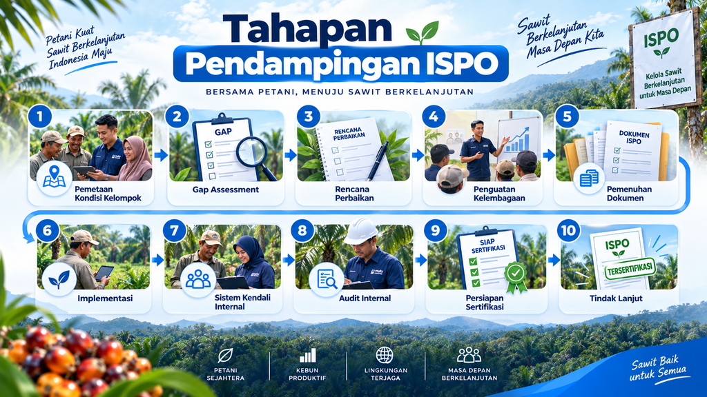 Ilustrasi gap assessment ISPO pekebun dalam kegiatan perusahaan atau perkebunan