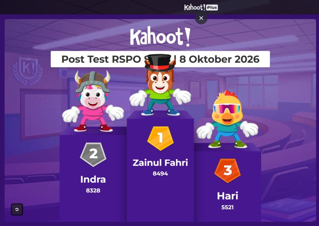 Post Test Pelatihan RSPO SCCS Mutu Institute 8 Oktober 2026 -