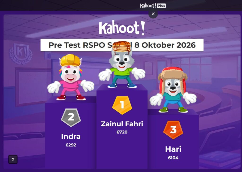 Pre Test Pelatihan RSPO SCCS Mutu Institute 8 Oktober 2026 -