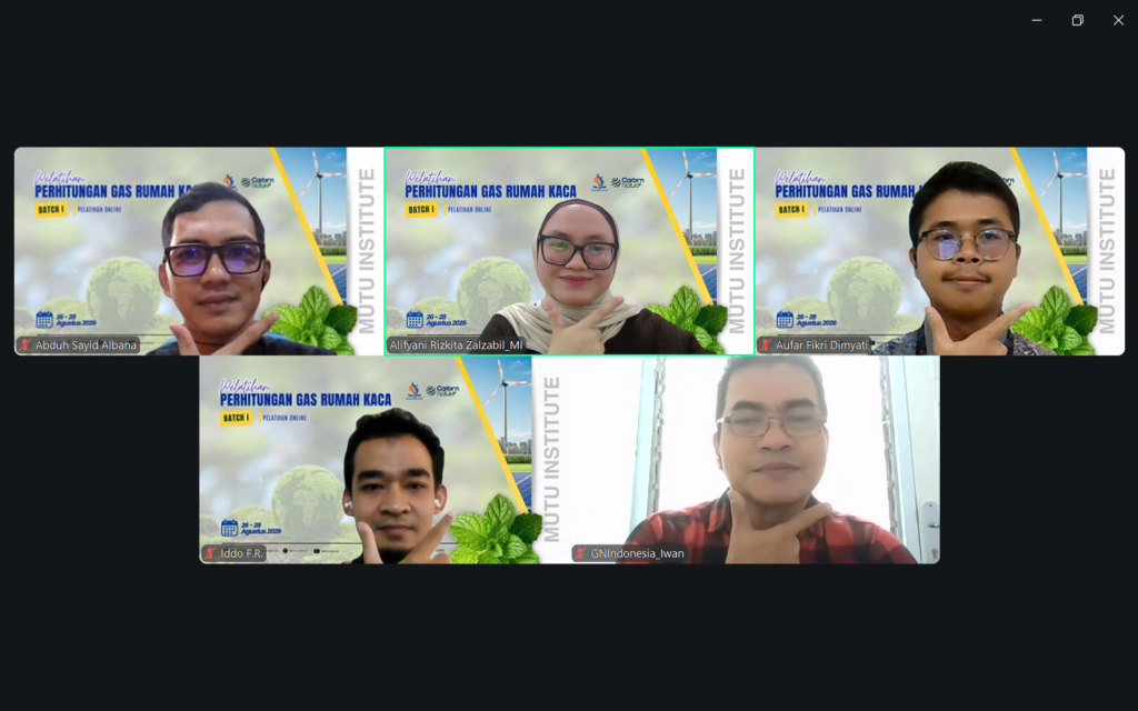 Public Training Perhitungan Gas Rumah Kaca Mutu Institute Agustus 2026 -