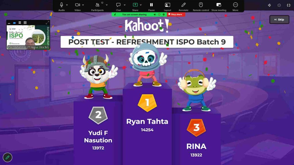 Post Test Refreshment ISPO Batch 9 - Mutu Institute -