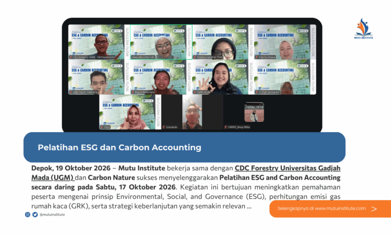 Thumbnail Artikel - Pelatihan ESG dan Carbon Accounting Mutu Institute bersama CDC Forestry UGM dan Carbon Nature